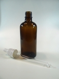 100 ml Glasflasche braun m. Glaspipette
