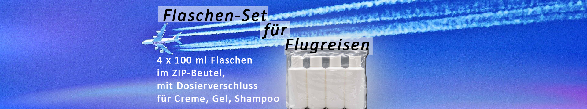 Flaschen-Set fr Flugreisen
