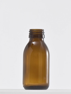 Glas-Sirupflasche 100 ml braun / Braunglasflasche / Medizinflasche / Apothekerflasche