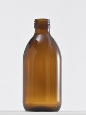 Glas-Sirupflasche 300 ml braun / Braunglasflasche / Medizinflasche / Apothekerflasche