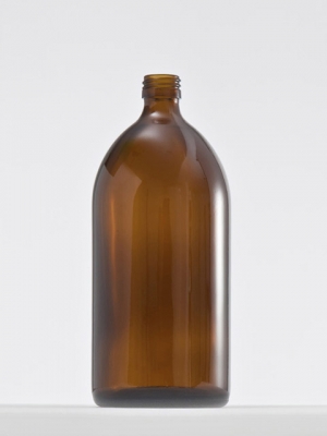 Glas-Sirupflasche 1000 ml braun / Braunglasflasche / Medizinflasche / Apothekerflasche