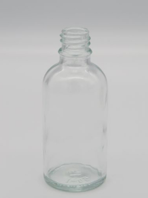 Glas-Tropferflasche 50 ml klar/ Weissglasflasche / Tropfflasche / Apothekerfläschchen