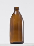 Glas-Sirupflasche 500 ml braun / Braunglasflasche / Medizinflasche / Apothekerflasche