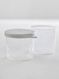 Dosierbecher 20 ml transparent mit weißer Verschlusskappe