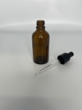 50ml Glasflasche braun m. Glaspipette 90 schwarz